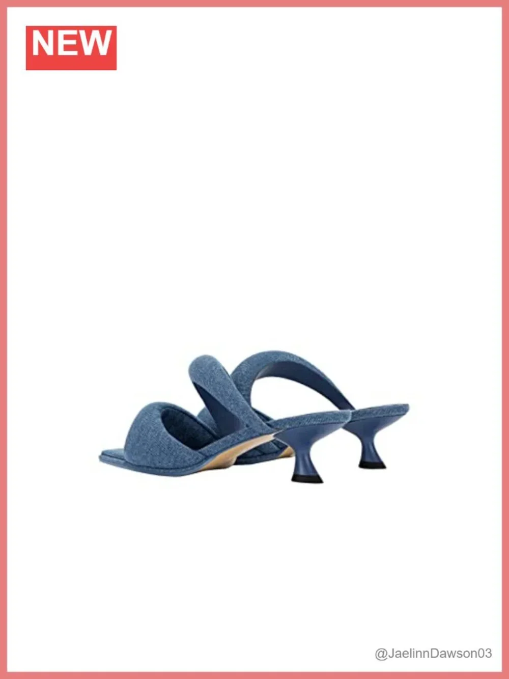 JW PEI Sara Vegan Leather Mule Heel Sandals Women's Slip On Mid Heel